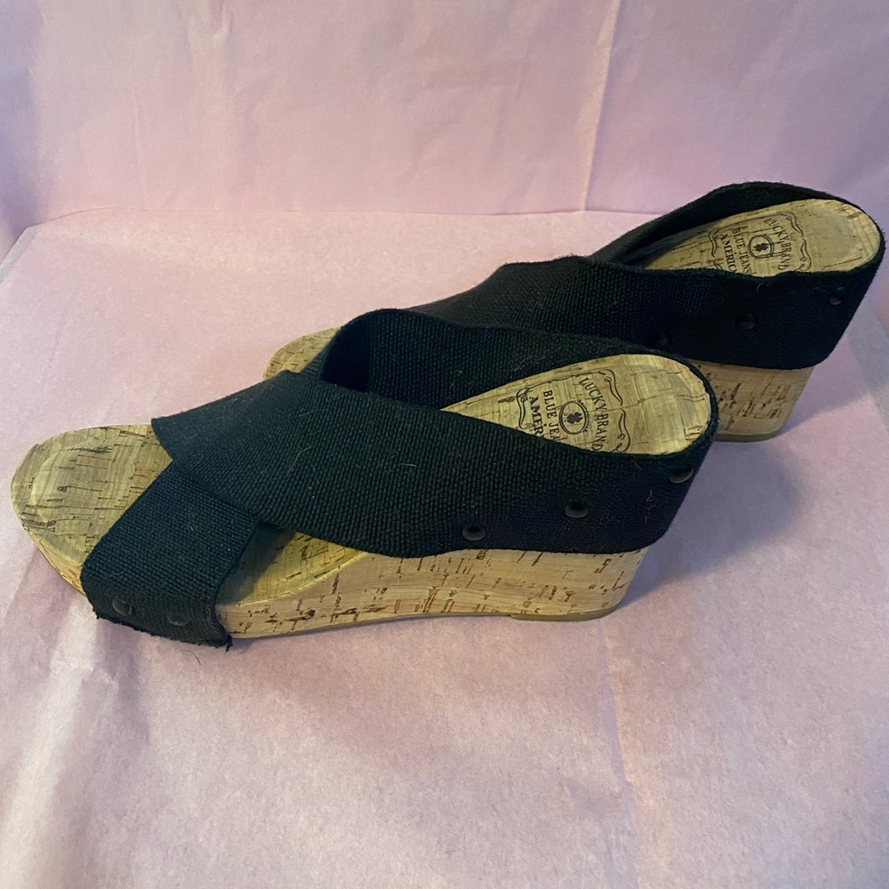 Lucky Brand cork wedge sandals